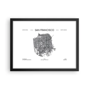 Affiche dans un cadre noir - Poster - Anatomie de San Fransisco - 40x30 cm