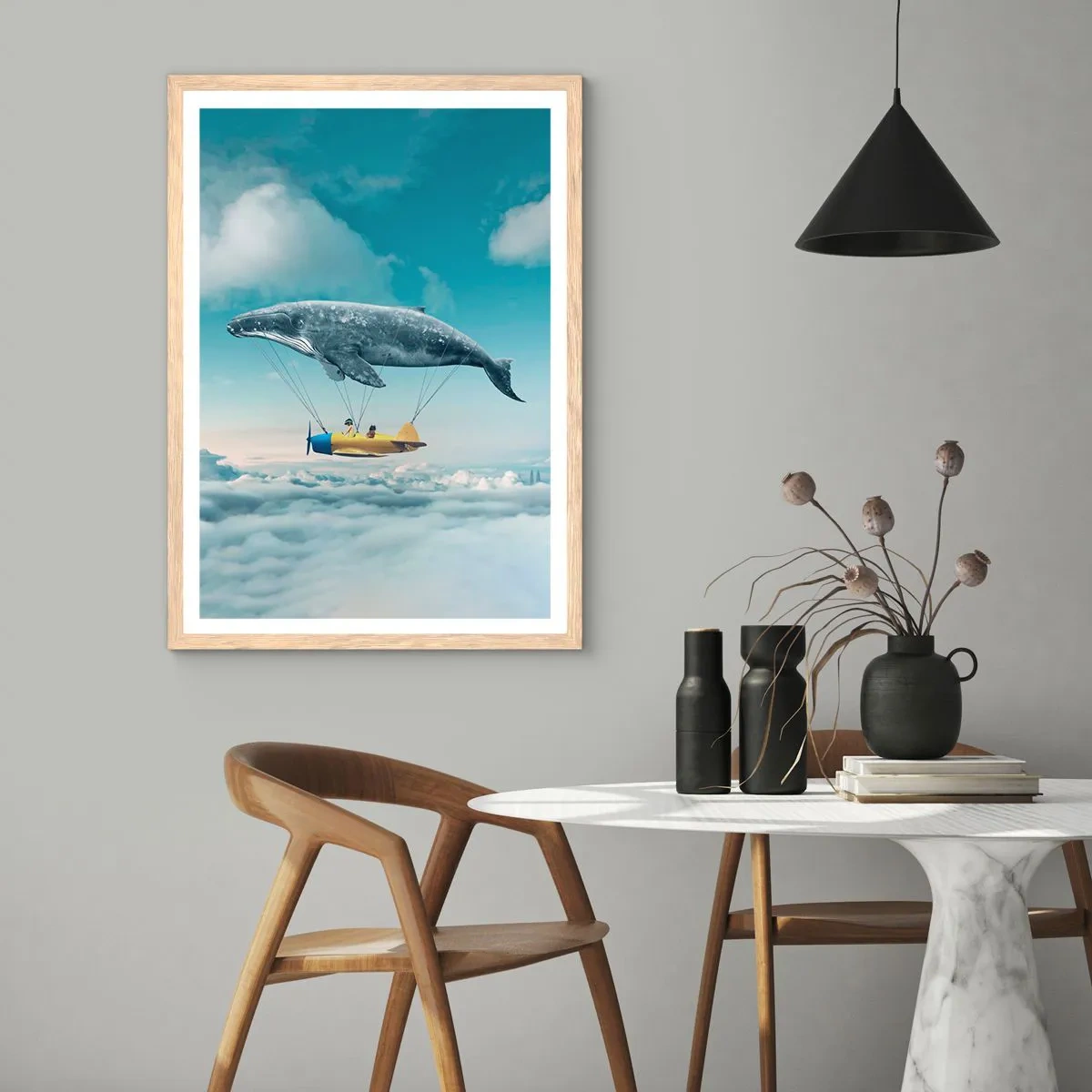 Affiche dans un chêne clair - Poster - Pourquoi pas? - 61x91 cm