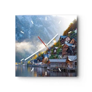 Horloge murale - Pendule murale - Ambiance alpine - 40x40 cm