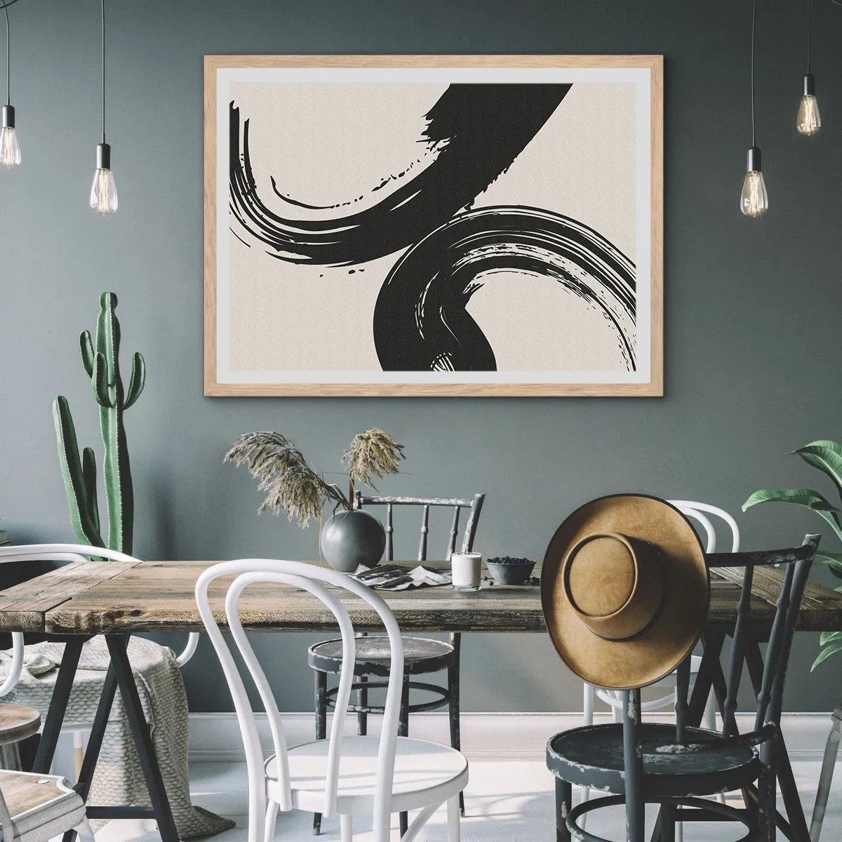 Affiche dans un chêne clair - Poster - Balayage circulaire - 50x40 cm