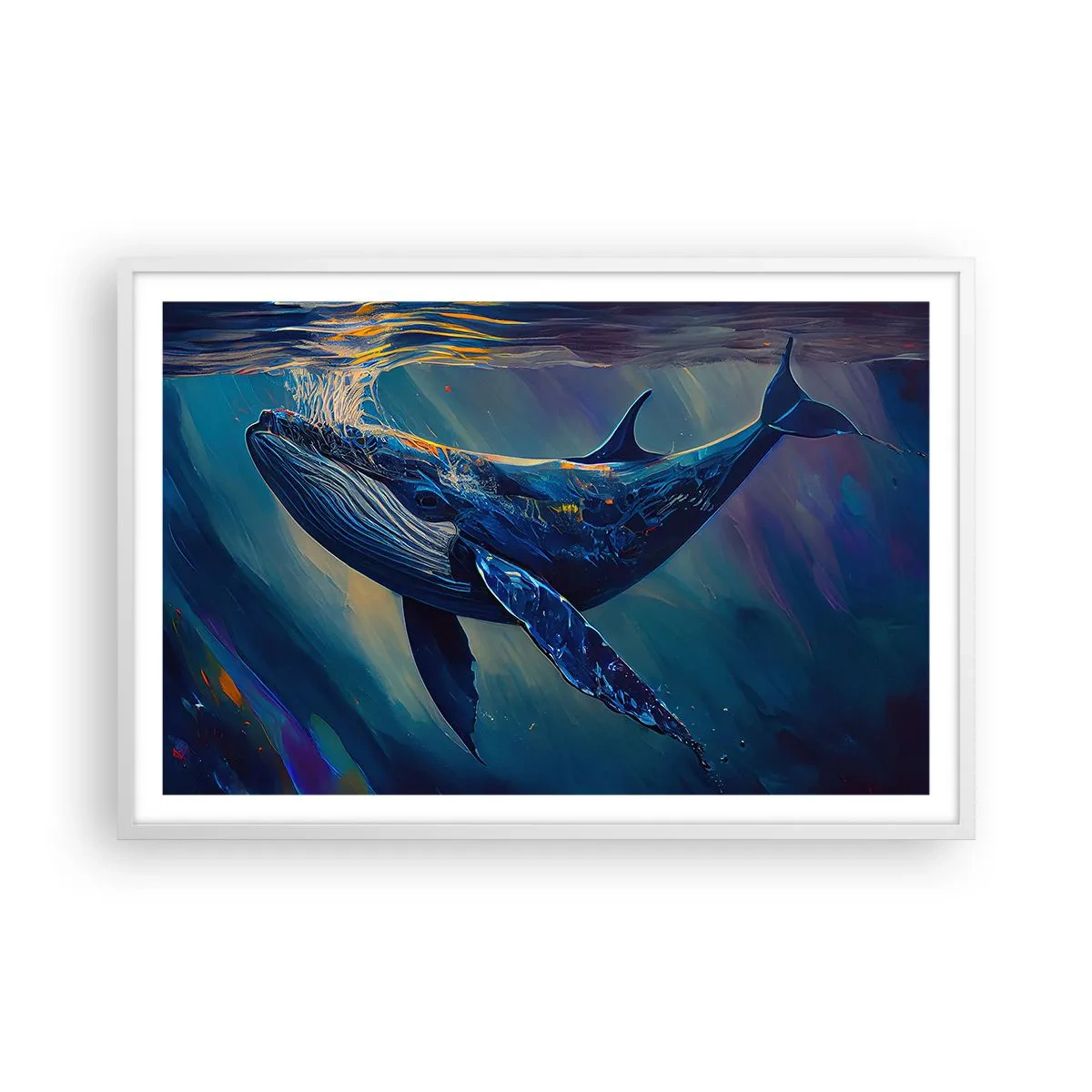 Affiche dans un cadre blanc - Poster - Bienvenue dans mon monde - 91x61 cm