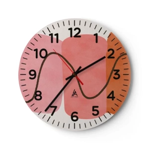 Horloge murale - Pendule murale - mouvement doux des formes - 40x40 cm
