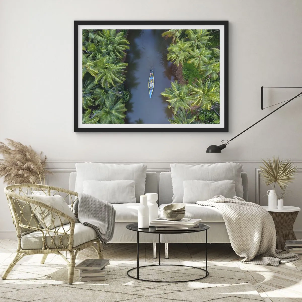 Affiche dans un cadre noir - Poster - Sur un sentier tropical - 40x30 cm