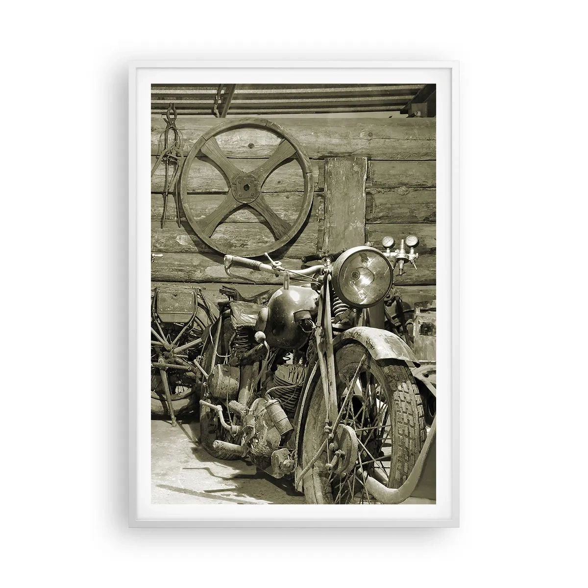 Affiche dans un cadre blanc - Poster - Dans le hangar de l'oncle Władek - 70x100 cm