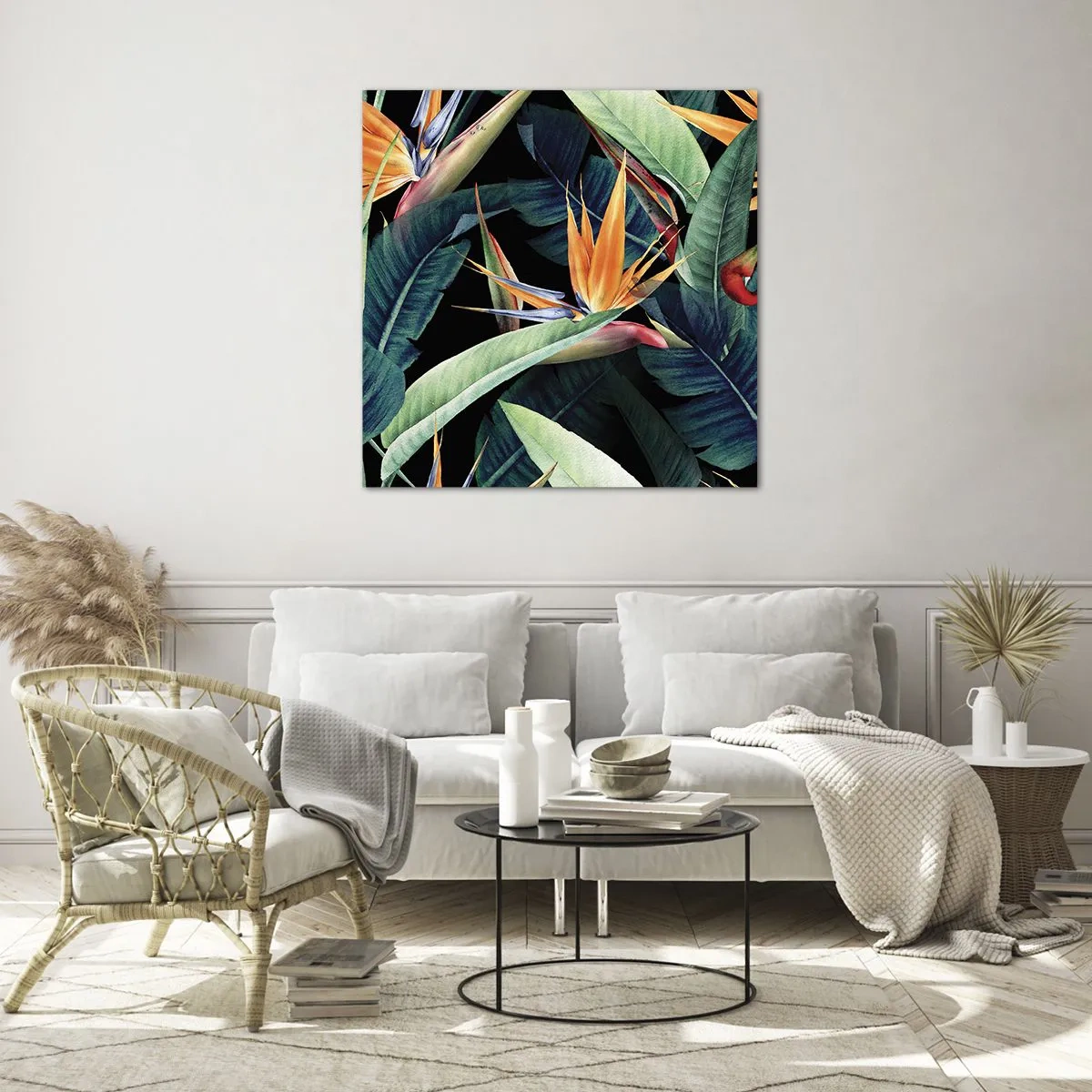 Impression sur verre - Image sur verre - Fleurs flamboyantes des tropiques - 30x30 cm