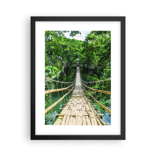 Affiche dans un cadre noir - Poster - Pont de singe en pleine nature - 30x40 cm