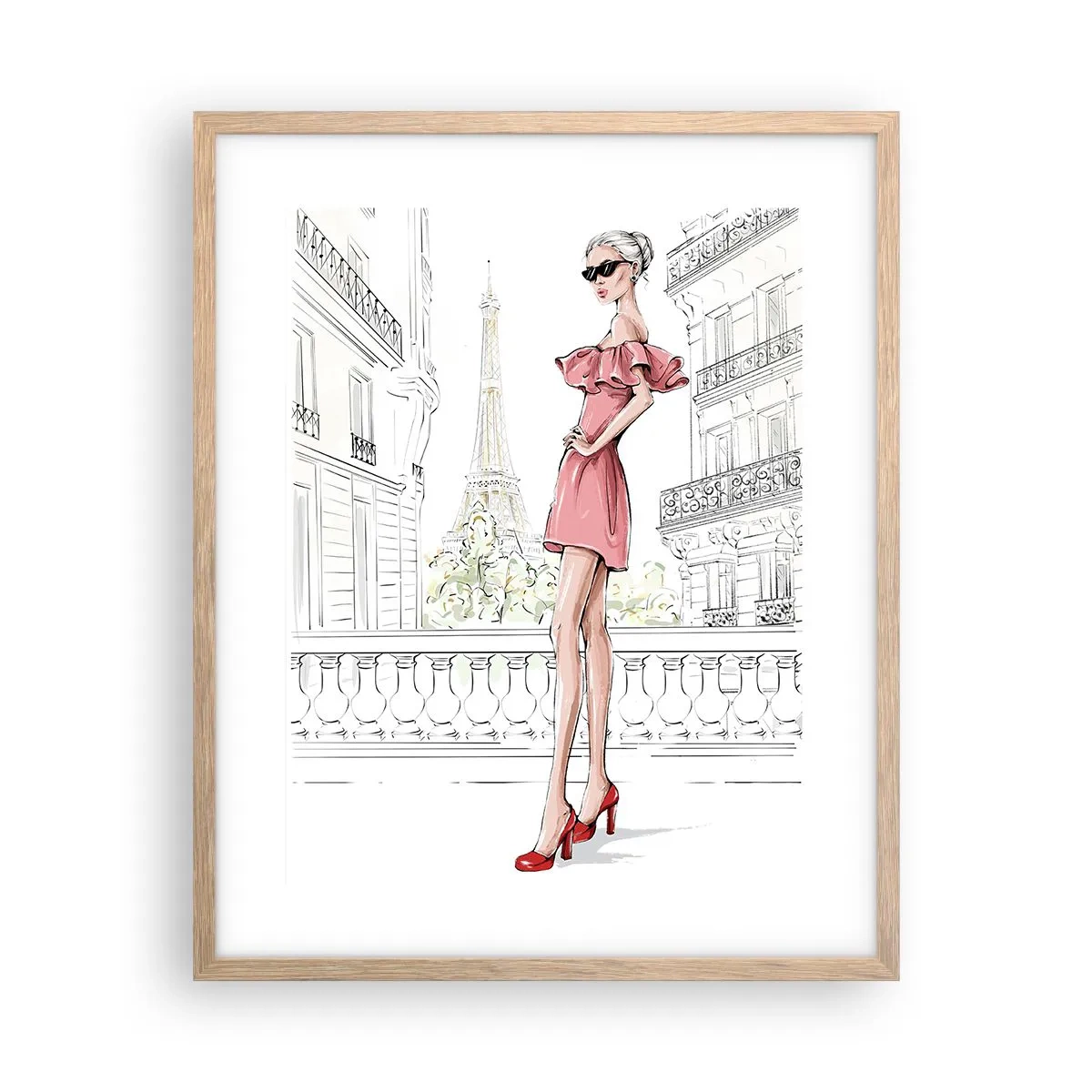 Affiche dans un chêne clair - Poster - Art de la mode - 40x50 cm