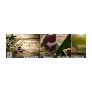 Échantillon de Papier Peint Premium Sand - Directement de la nature - Branche d'olivier, Nature, Olives - 100x30 cm