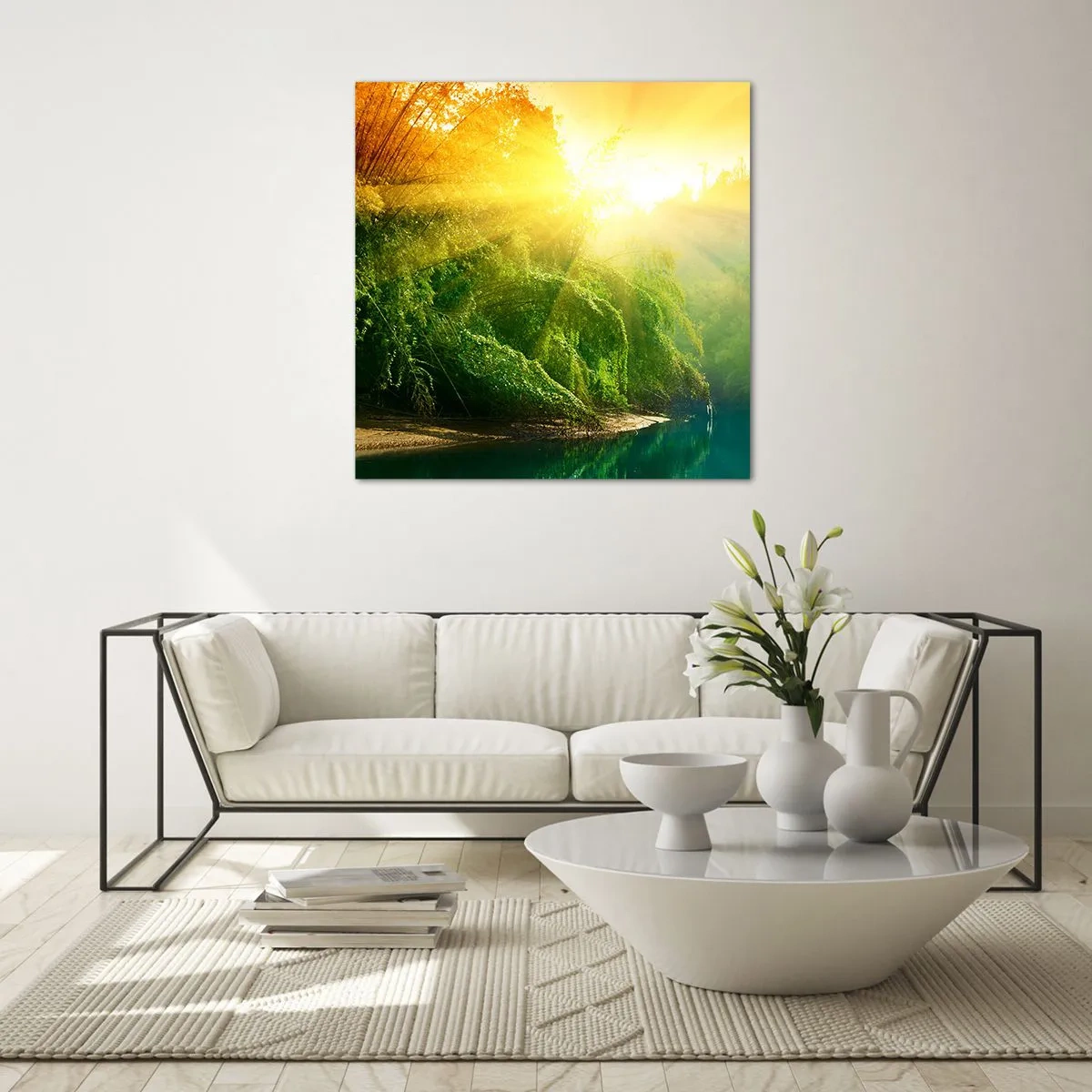 Impression sur verre - Image sur verre - Se noyer au soleil et à l'ombre - 30x30 cm