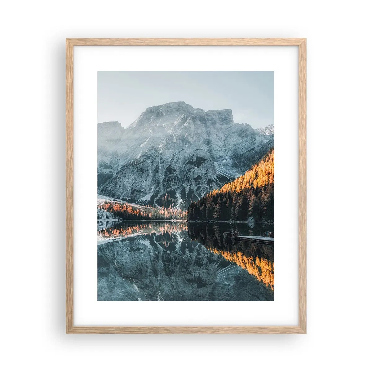 Affiche dans un chêne clair - Poster - Reflet de paysage - 40x50 cm