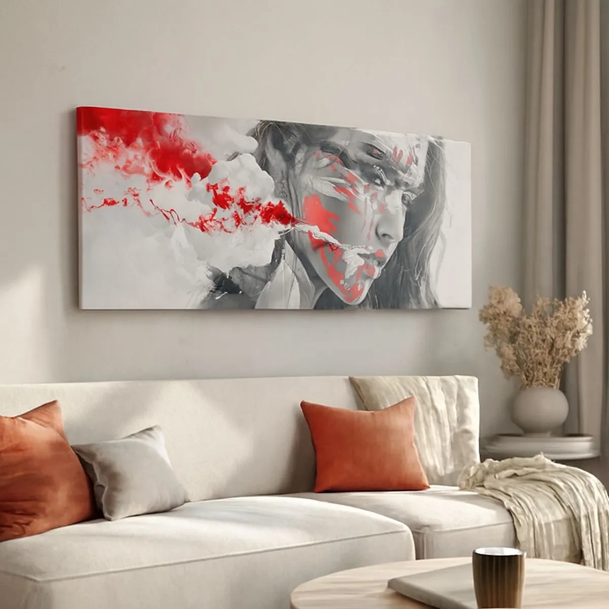 Impression sur toile - Image sur toile - Dans les fumées de l'absurde - 100x40 cm