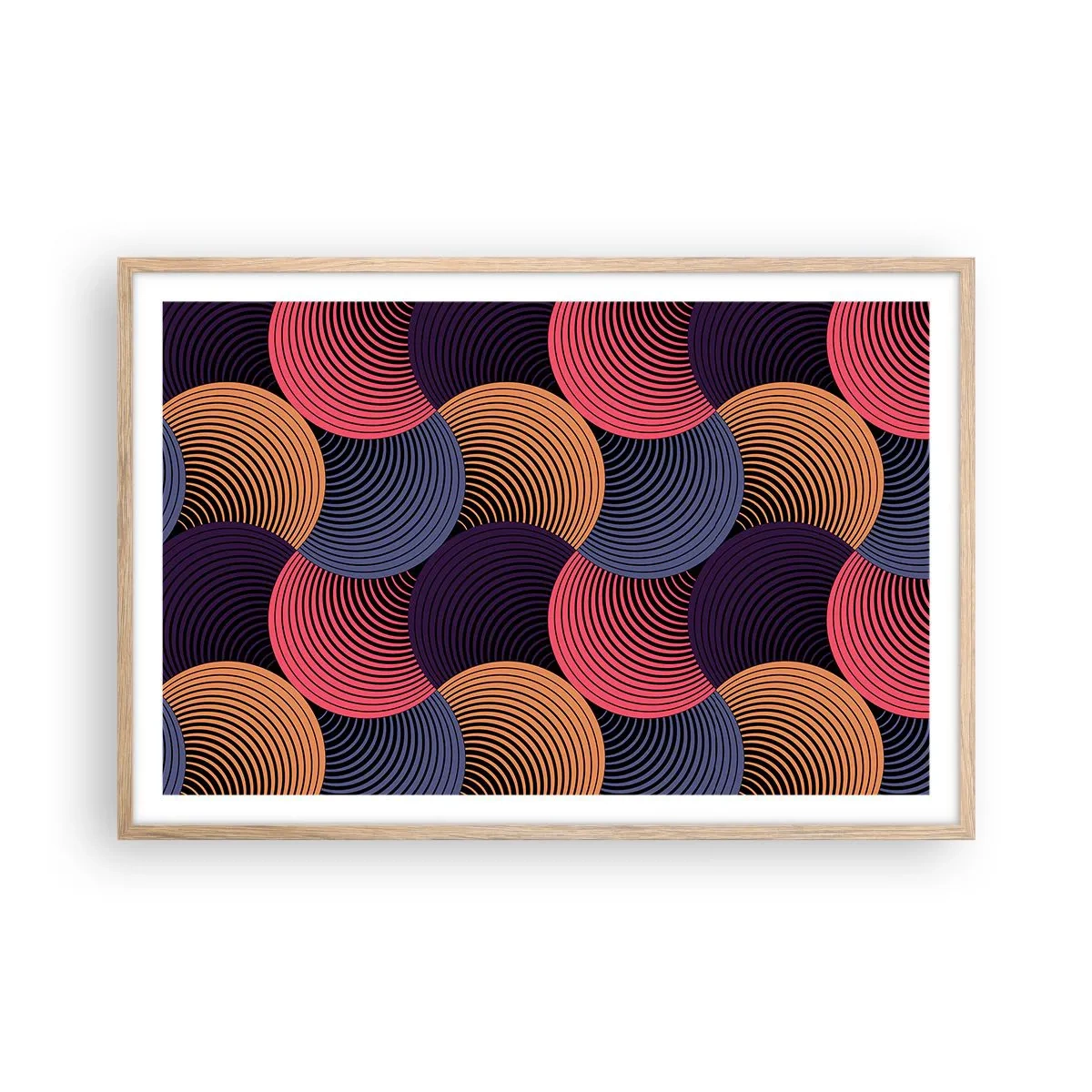 Affiche dans un chêne clair - Poster - Dans un rythme circulaire - 91x61 cm
