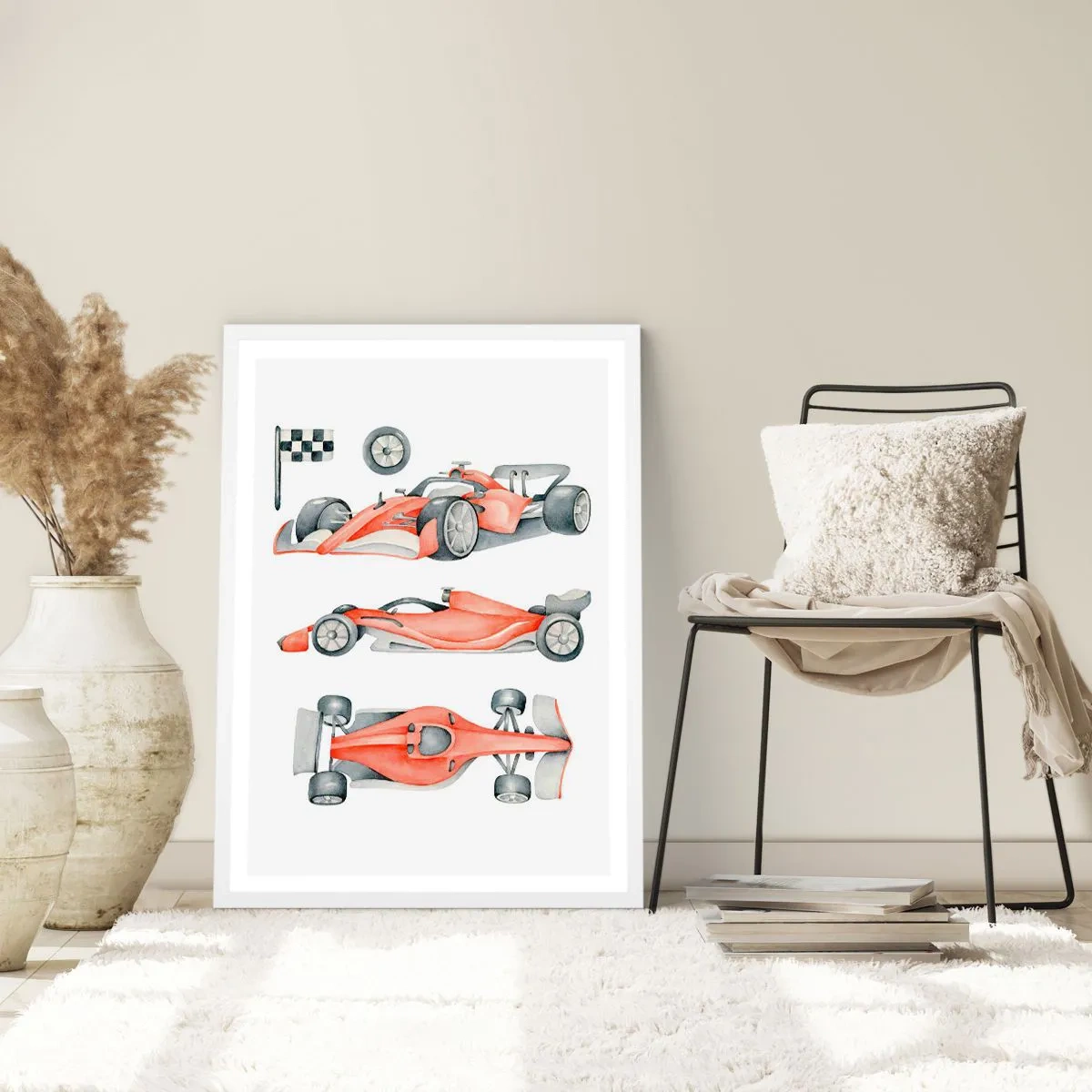 Affiche dans un cadre blanc - Poster - poursuis ton rêve - 70x100 cm