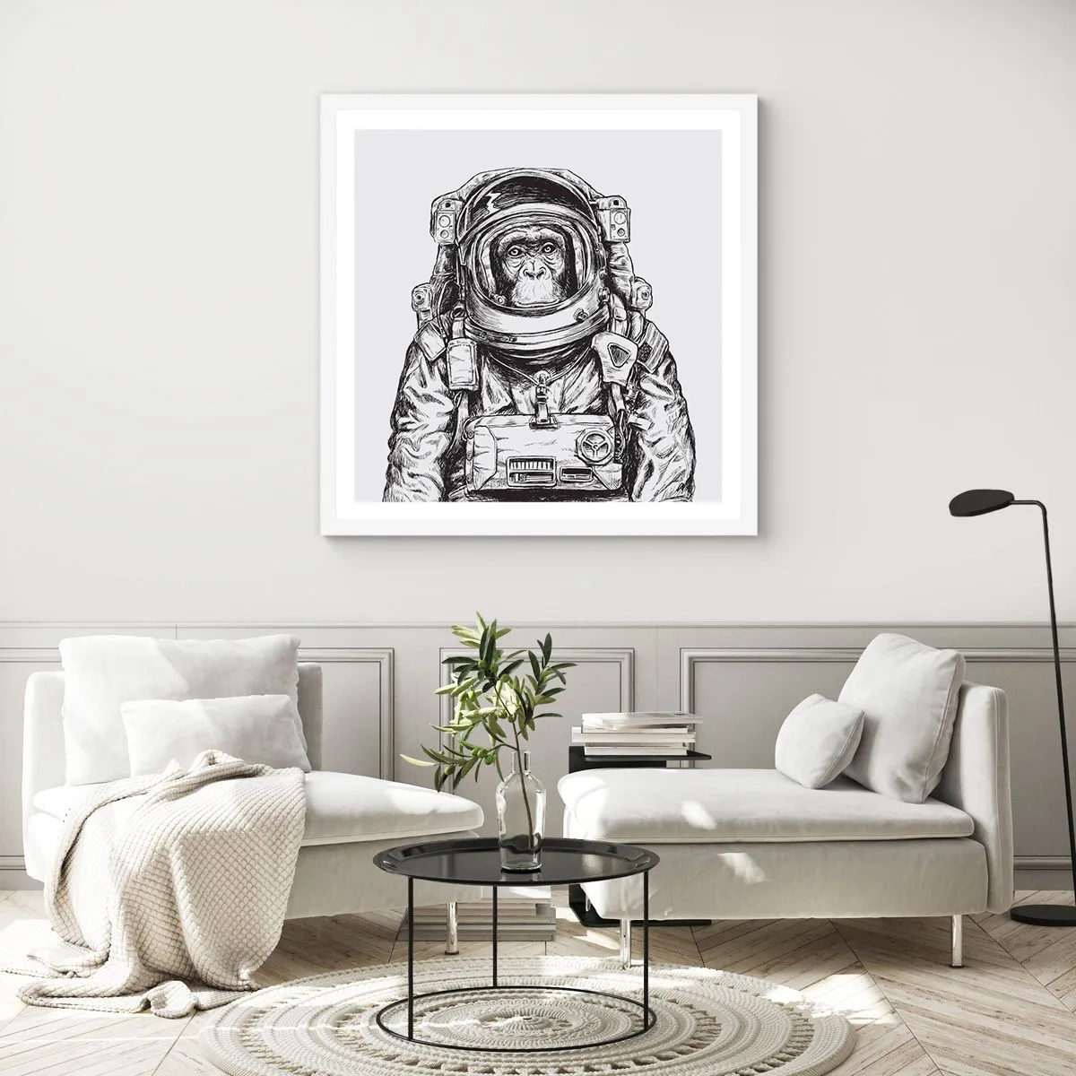 Affiche dans un cadre blanc - Poster - Évolution alternative - 50x50 cm