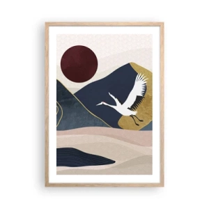 Affiche dans un chêne clair - Poster - Encore une fois, la journée s'est ÉCOULÉE - 50x70 cm