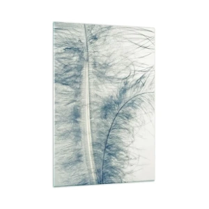 Impression sur verre - Image sur verre - Une plume délicate aux tons pastel sur fond clair - 70x100cm - Les sept natures - Décoration murale moderne pour le salon et la chambre ARTTOR