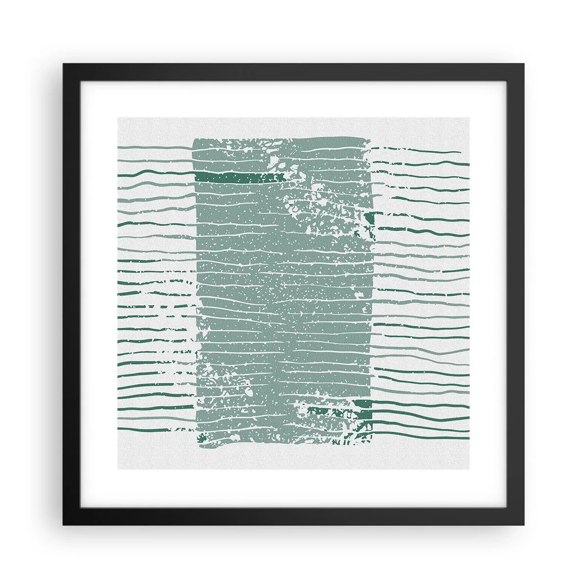 Affiche dans un cadre noir - Poster - Abstraction de la mer - 40x40 cm