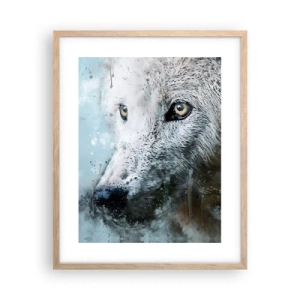 Affiche dans un chêne clair - Poster - Rencontrez l'âme du loup - 40x50 cm