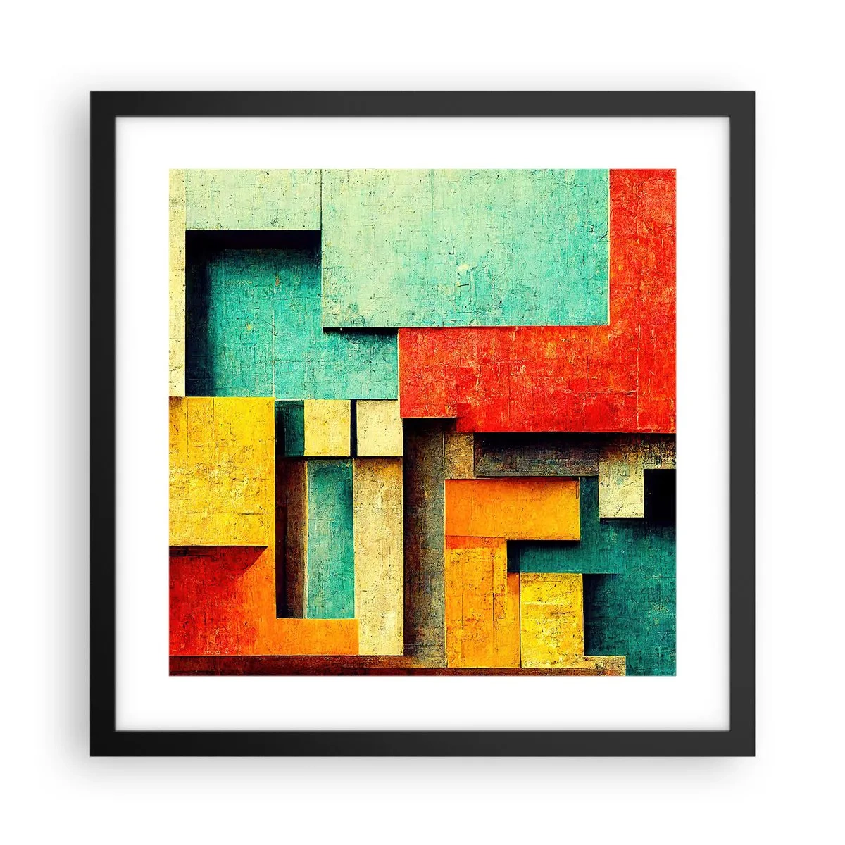 Affiche dans un cadre noir - Poster - Festival des angles droits - 40x40 cm