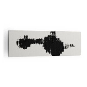 Impression sur toile - Image sur toile - Un motif abstrait ressemblant à une onde sonore dans un style minimaliste. - 160x50cm - Vibrations de l'imagination - Décoration murale moderne pour le salon et la chambre ARTTOR
