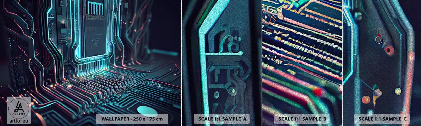 Échantillon de Papier Peint Premium Sand - Je pense comme ça… - Technologie, Ordinateur, Processeur - 100x30 cm