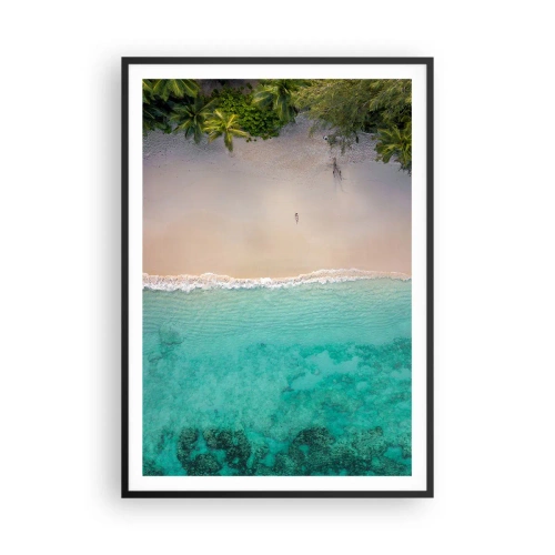 Affiche dans un cadre noir - Poster - Plage paradisiaque - 70x100 cm