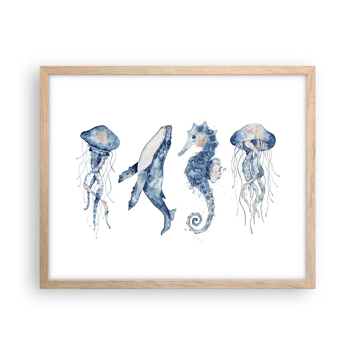 Affiche dans un chêne clair - Poster - Merveilles de la mer - 50x40 cm