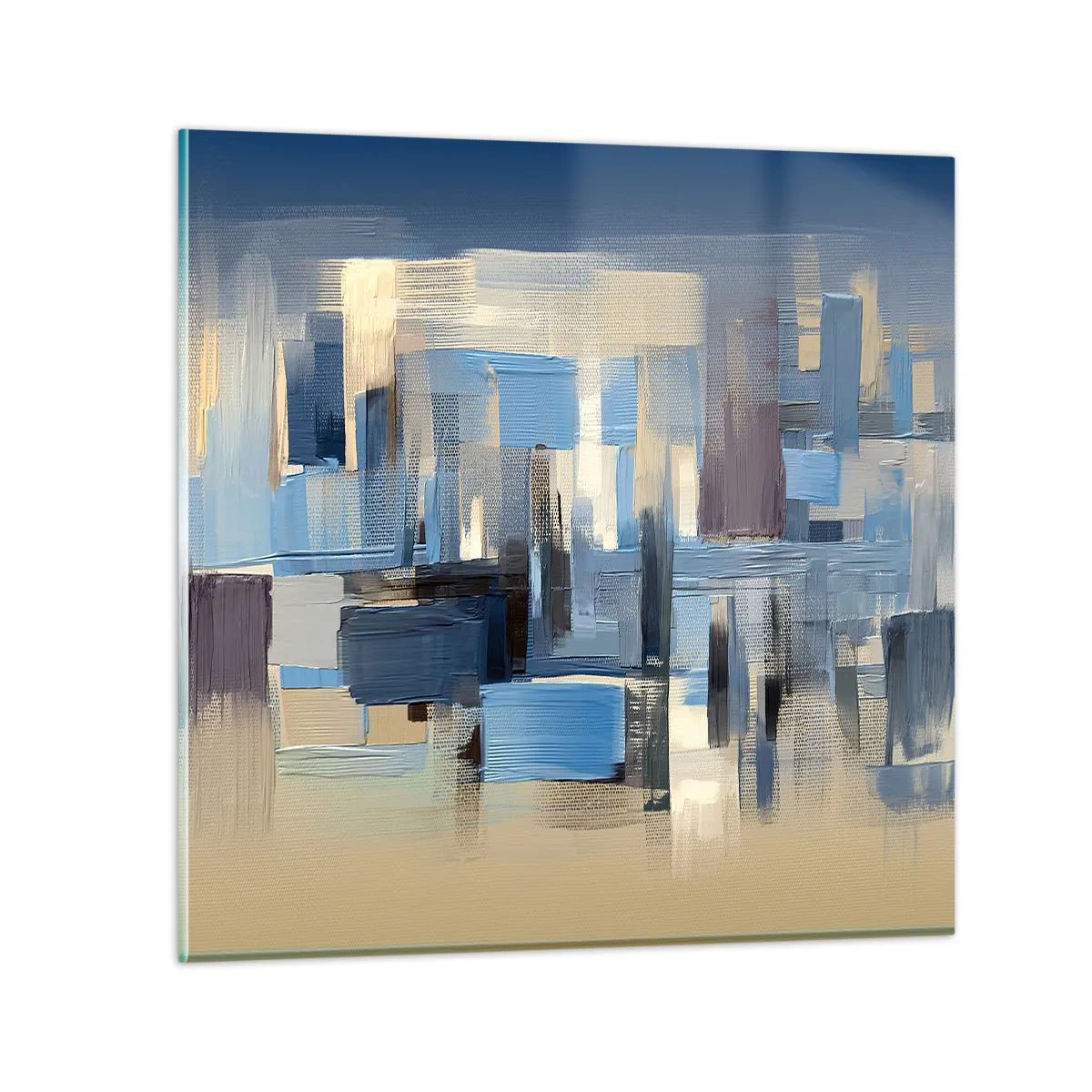 Impression sur verre - Image sur verre - Construction bleue - 40x40 cm