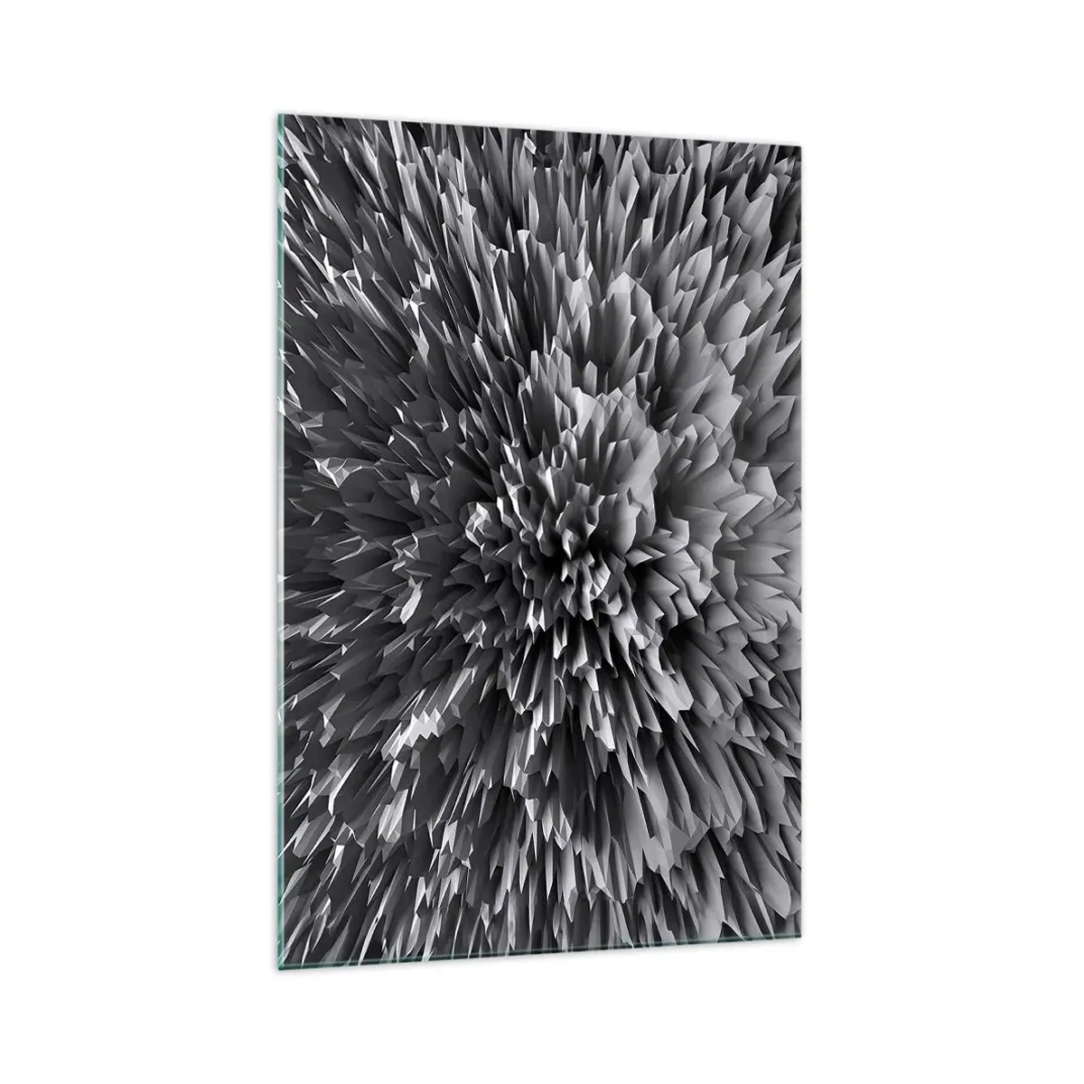 Impression sur verre - Image sur verre - Structure abstraite en nuances de gris - 70x100cm - Ça ne peut pas être plus dur que ça - Décoration murale moderne pour le salon et la chambre ARTTOR