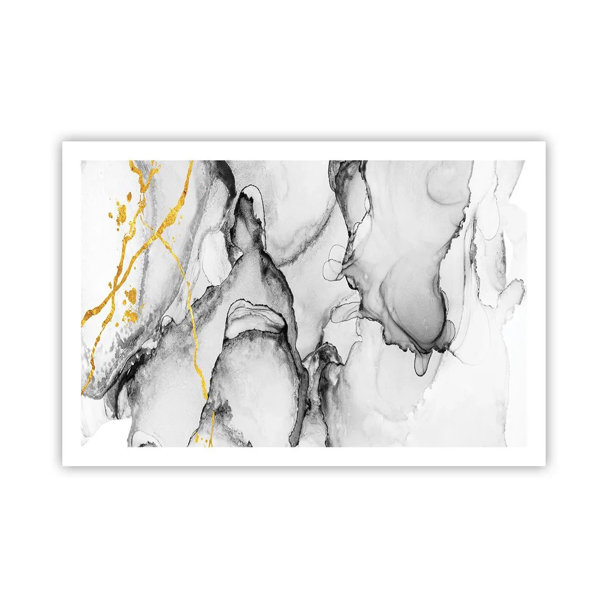 Affiche - Poster - Composition à motif or - 91x61 cm