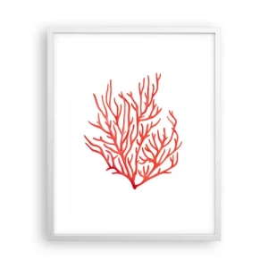 Affiche dans un cadre blanc - Poster - Filigrane de corail - 40x50 cm