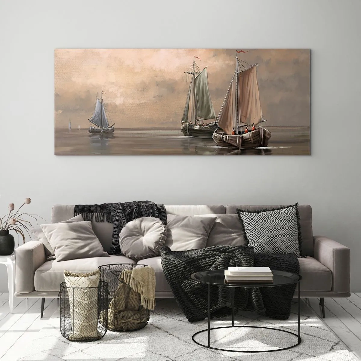 Impression sur verre - Image sur verre - Le retour des marins - 100x40 cm