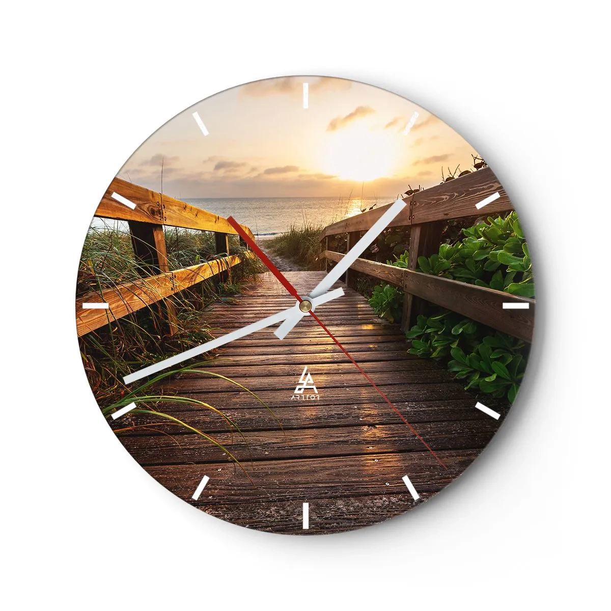 Horloge murale - Pendule murale - Tout droit vers le rivage - 40x40 cm