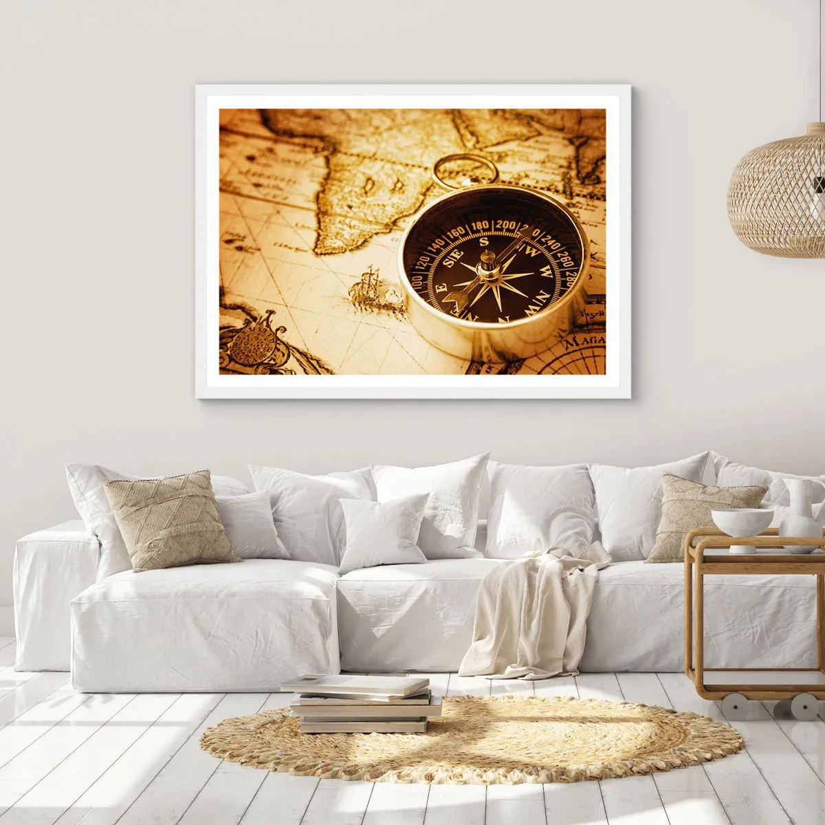 Affiche dans un cadre blanc - Poster - Est ou ouest? - 70x50 cm