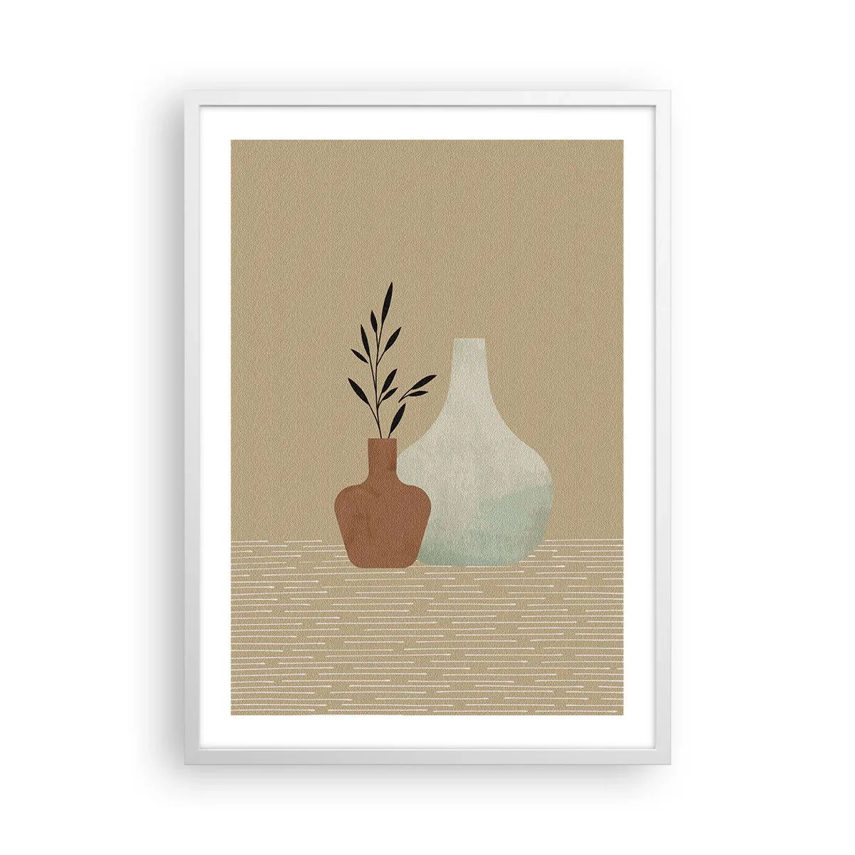 Affiche dans un cadre blanc - Poster - Le vase et son idée - 50x70 cm