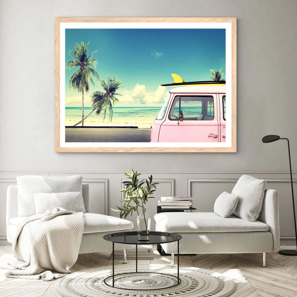 Affiche dans un chêne clair - Poster - Il est temps de commencer les vacances - 40x30 cm