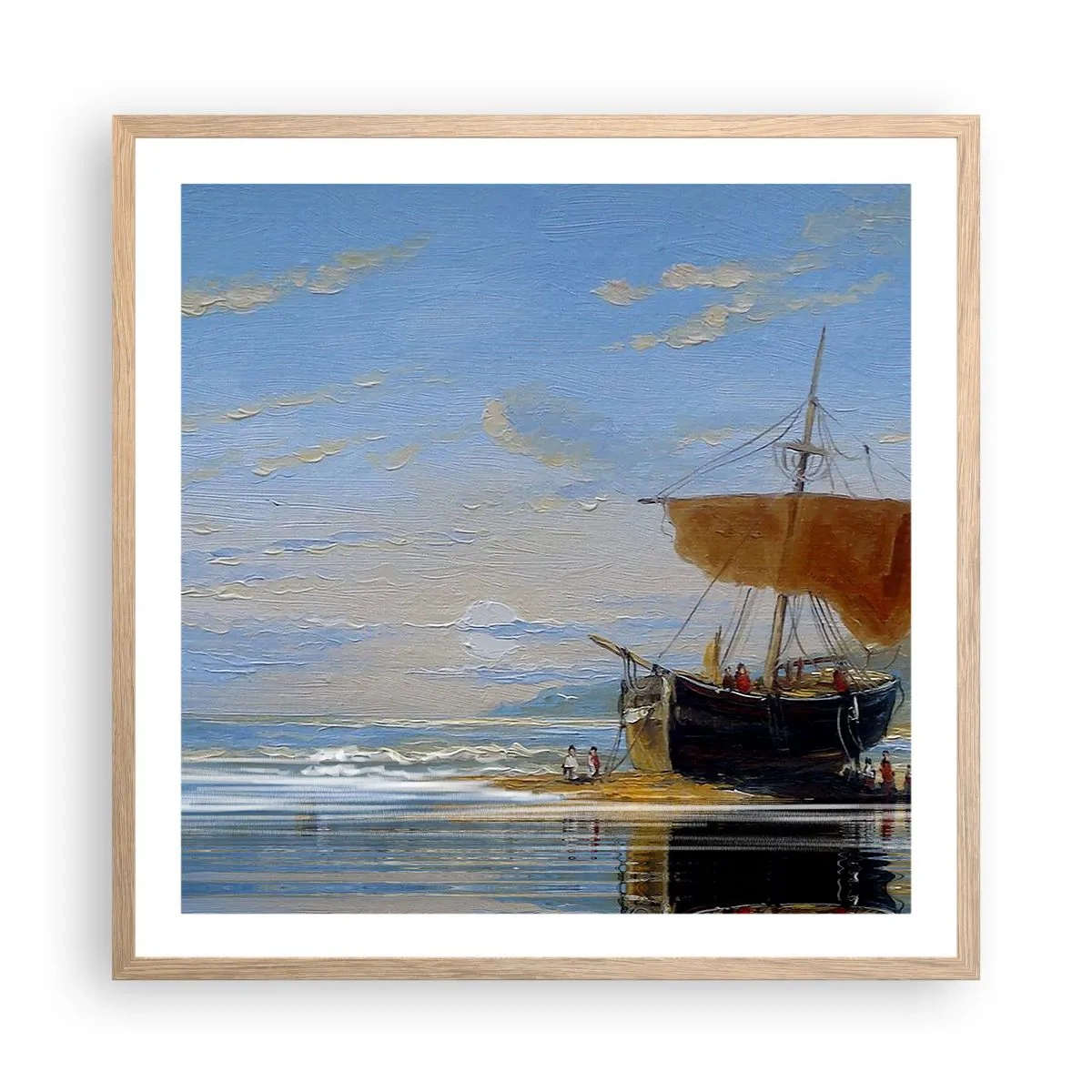 Affiche dans un chêne clair - Poster - Eau, terre, air - 60x60 cm