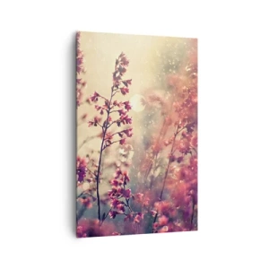 Impression sur toile - Image sur toile - Fleurs au soleil sur fond de nature - 80x120cm - Jardin secret - Décoration murale moderne pour le salon et la chambre ARTTOR