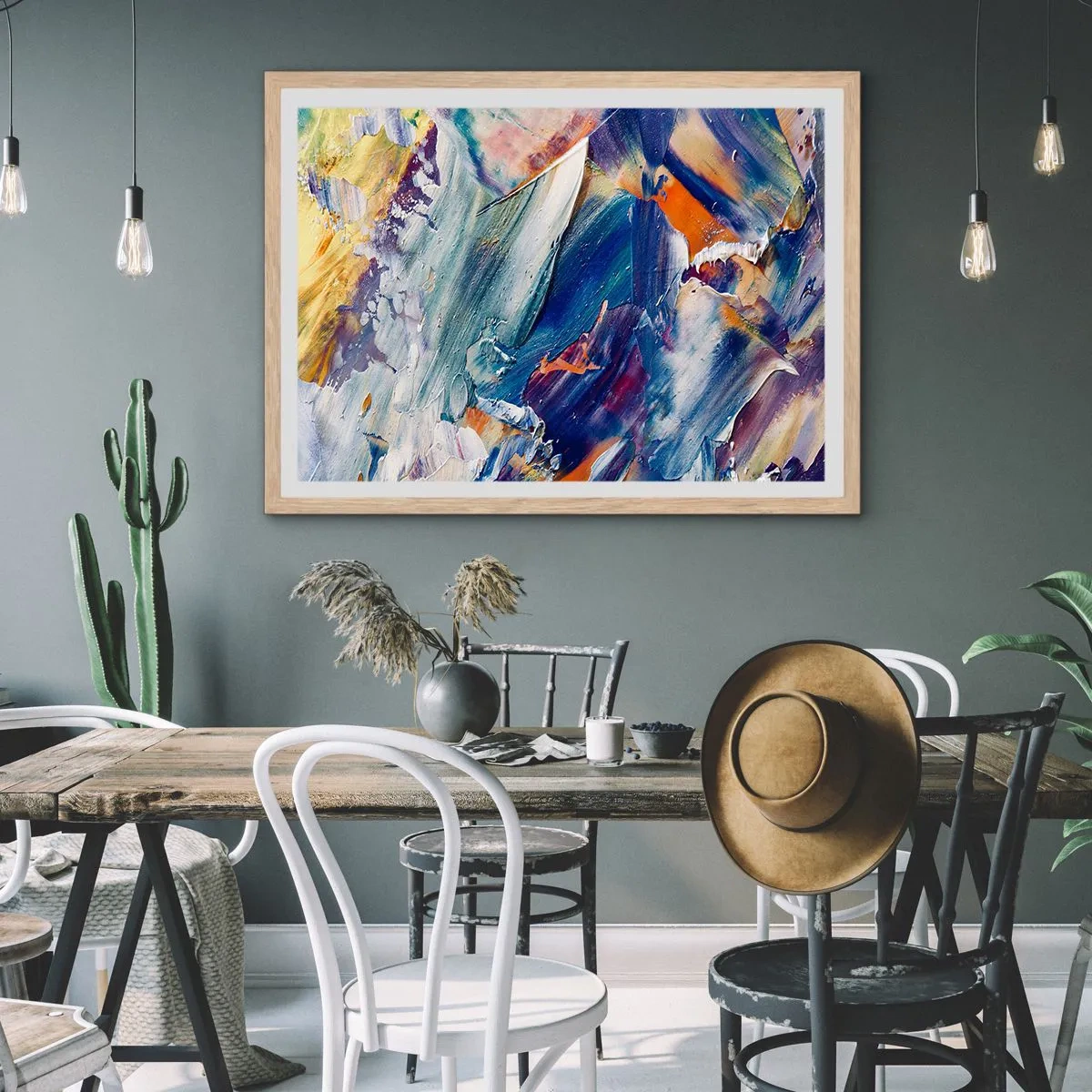 Affiche dans un chêne clair - Poster - Confusion des couleurs - 40x30 cm