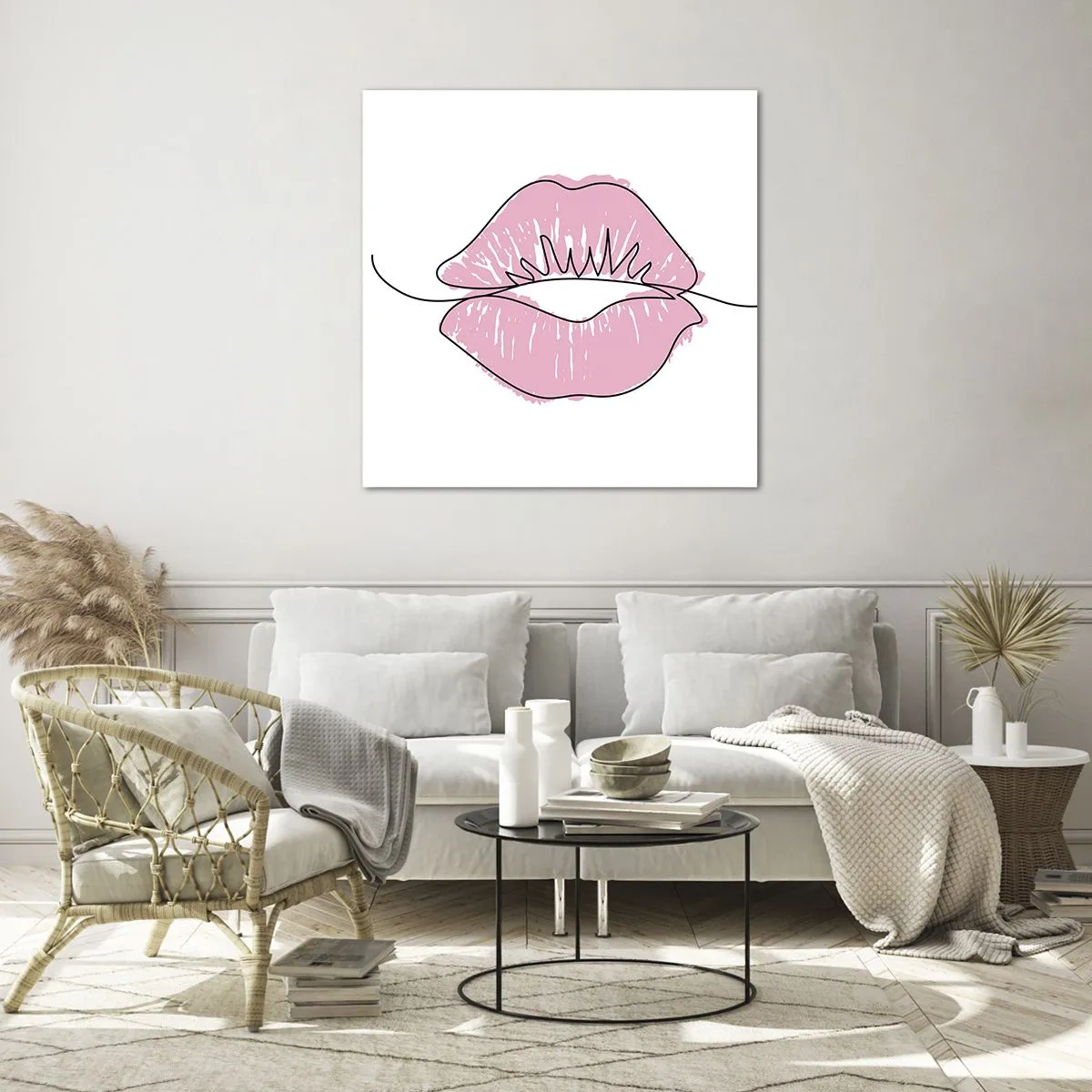 Impression sur verre - Image sur verre - Prêt à l'embrassade? - 40x40 cm