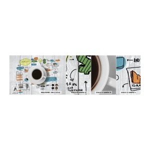 Échantillon De Papier Peint Standard Eco - Il est temps de faire une pause - Graphique, Café, Expresso - 100x30 cm