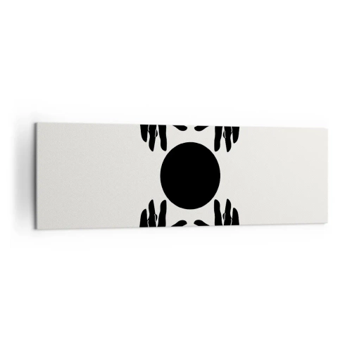 Impression sur toile - Image sur toile - Mains noires dans une composition symétrique avec une boule - 160x50cm - Signe secret - Décoration murale moderne pour le salon et la chambre ARTTOR