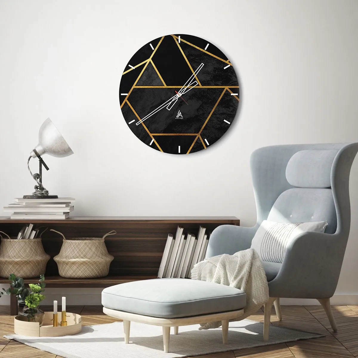 Horloge murale - Pendule murale - Obscurité et éclat - 40x40 cm