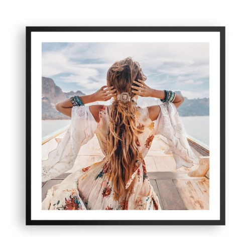 Affiche dans un cadre noir - Poster - En route vers le bonheur - 60x60 cm