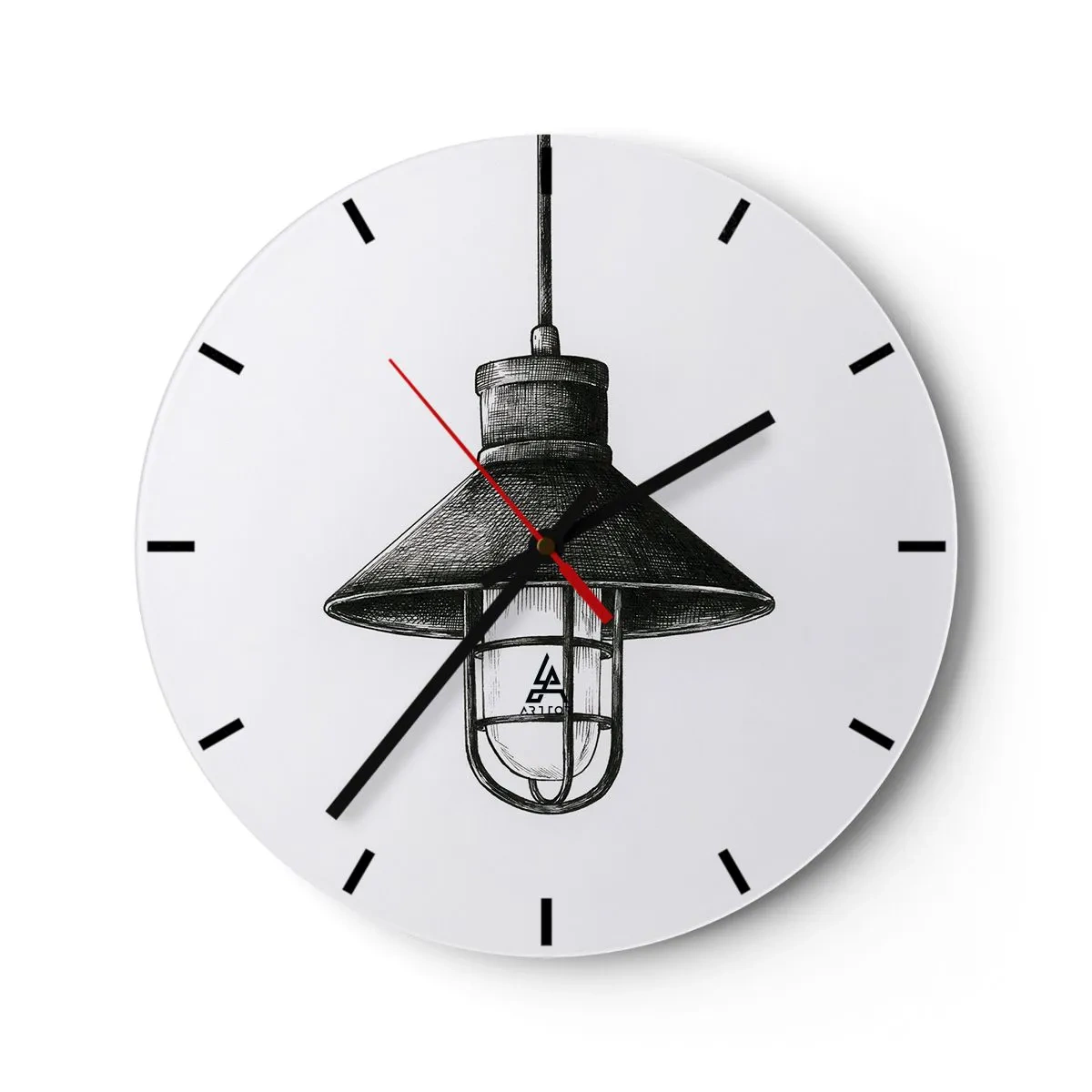 Horloge murale - Pendule murale - Suspension industrielle noire sur fond blanc - 30x30cm - Comme il y a des années… - Décoration murale moderne pour le salon, la cuisine et la chambre ARTTOR