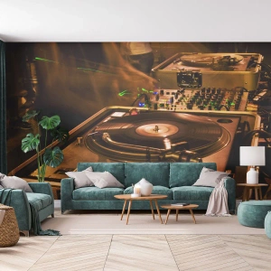 Papier peint sur mesure Premium Sand - Sentez-vous cette force? - Musique, DJ, Vinyle