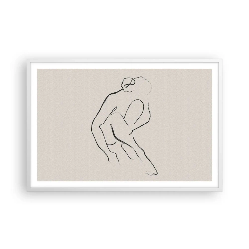 Affiche dans un cadre blanc - Poster - Croquis intime - 91x61 cm