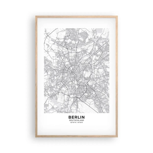 Affiche dans un chêne clair - Poster - Fleur de Berlin - 61x91 cm