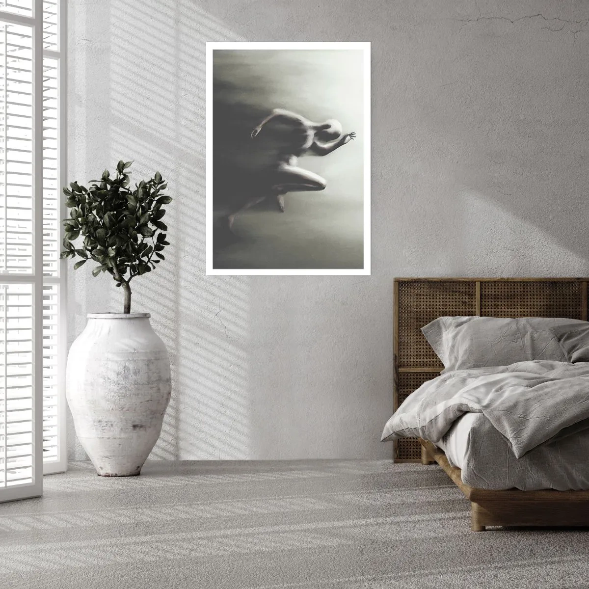 Affiche - Poster - Une figure abstraite en mouvement dans des tons monochromes. - 50x70cm - Inarrêtable - Décoration murale moderne pour le salon et la chambre ARTTOR