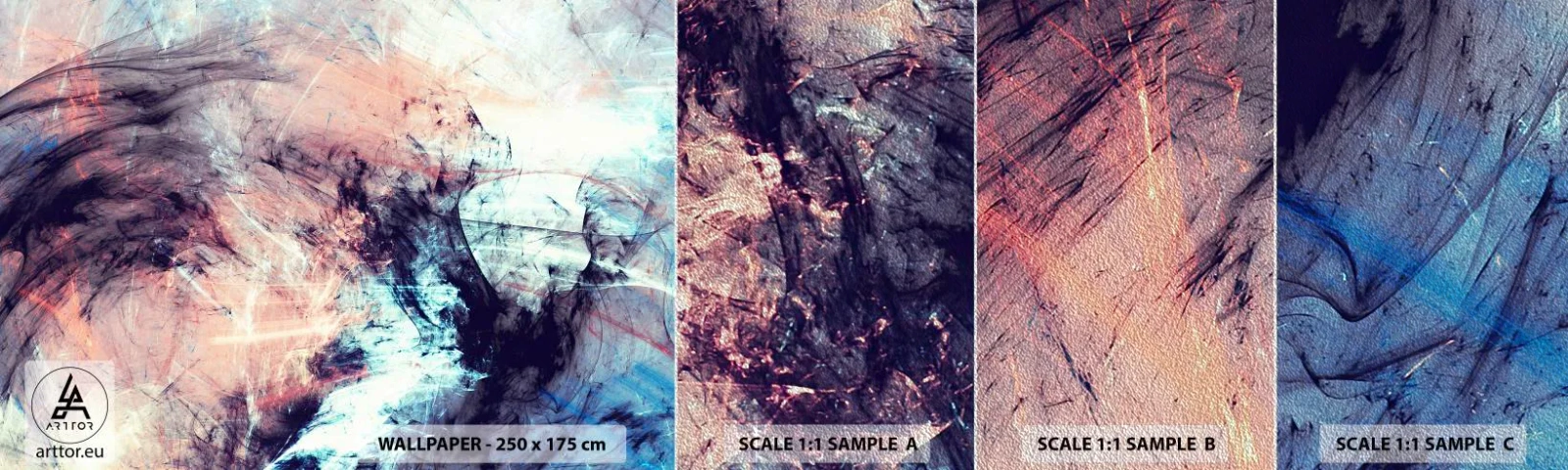 Échantillon de Papier Peint Premium Sand - Sentir le vent - Abstraction, Morceau, Modèle moderne - 100x30 cm